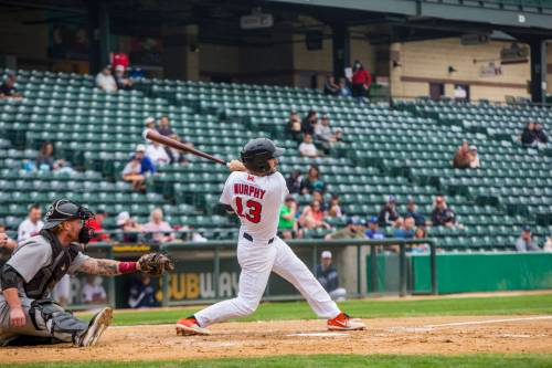 MIKAELA MACKENZIE / WINNIPEG FREE PRESS FILES
                                Goldeyes right-fielder Max Murphy led the American Association with 31 home runs and 97 RBI in the 2022 regular season.