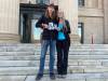 MALAK ABAS / WINNIPEG FREE PRESS
                                Dawn White and her son Jason Ostapyk were moved to tears at the book of condolences for the Queen.