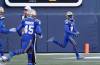 John Woods / CANADIAN PRESS FILES
                                Blue Bombers defensive back Winston Rose (right) celebrates his interception against the Saskatchewan Roughriders during the Banjo Bowl. Rose says he uses criticism on social as motivation to play better.