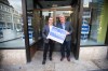 MIKAELA MACKENZIE / WINNIPEG FREE PRESS



Harold Brazil, founder of the late Mr Bones pizza franchise, and mayoral candidate Glen Murray pose for a photo together in Winnipeg on Thursday, Sept. 15, 2022. Murray has the former Bones phone number as his campaign line. For Kevin story.

Winnipeg Free Press 2022.