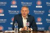 Chicago Cubs President of Baseball Operations Jed Hoyer speaks at a press conference in Chicago, Monday, Oct. 10, 2022. Speaking for the first time since Chicago completed its second straight losing season, Hoyer talked Monday about building on the team's 40-31 finish. (AP Photo/Jay Cohen)