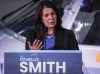 Danielle Smith makes a comment during the United Conservative Party of Alberta leadership candidate's debate in Medicine Hat, Alta., Wednesday, July 27, 2022. THE CANADIAN PRESS/Jeff McIntosh