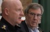 Ottawa Mayor Jim Watson looks on as Ottawa Police Service Interim Chief Steve Bell speaks during a news conference, Thursday, April 28, 2022 in Ottawa. THE CANADIAN PRESS/Adrian Wyld