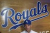 Matt Quatraro talks to the media after a press conference announcing him as the new manager of the Kansas City Royals baseball team Thursday, Nov. 3, 2022, in Kansas City, Mo. (AP Photo/Charlie Riedel)