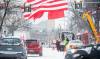 Mike Sudoma / Winnipeg Free Press Files
                                On Feb. 10, dozens of protesters in semi-trucks, farm tractors and snowplows set up barricades in Emerson, bringing cross-border traffic in both directions to a halt for several days.