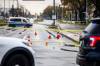MIKAELA MACKENZIE / WINNIPEG FREE PRESS
                                The scene of a hit and run (where a pedestrian was seriously injured) at Keewatin Street and Notre Dame Avenue in Winnipeg on Monday, Oct. 24, 2022. For &mdash; story. Winnipeg Free Press 2022.