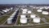 Tanks are seen at a BP oil refinery in Gelsenkirchen, Germany, Monday, March 7, 2022. Crude oil prices slumped to a 10-month low Monday on a report that OPEC plus may hike output at its next meeting. THE CANADIAN PRESS /AP-Martin Meissner