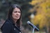 Alberta Premier Danielle Smith speaks at a press conference, in Edmonton, on Monday. Oct. 24, 2022. A federal Liberal cabinet minister from Alberta says he's concerned that the premier is moving forward with her proposed sovereignty act.THE CANADIAN PRESS/Jason Franson