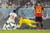 Coach John Herdman says Canada achieved two goals in its 1-0 loss to Belgium on Wednesday, a result that did not reflect the balance of play on the pitch.  Belgium goalkeeper Thibaut Courtois (1) makes a save on a penalty kick from Canada forward Alphonso Davies (19) during first half Group F World Cup soccer action at Ahmad bin Ali Stadium in Al Rayyan, Qatar, on Wednesday, Nov. 23, 2022. THE CANADIAN PRESS/Nathan Denette