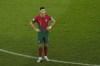 Portugal's Cristiano Ronaldo reacts during the World Cup group H soccer match between Portugal and Ghana, at the Stadium 974 in Doha, Qatar, Thursday, Nov. 24, 2022. (AP Photo/Francisco Seco)