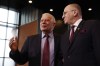 Polish Minister of Foreign Affairs Zbigniew Rau, right, welcomes Josep Borrell, the European Union foreign policy chief, left, during a high-level meeting of the Organization for Security and Cooperation in Europe in Lodz, Poland, Thursday, Dec. 1, 2022. The OSCE is Europe's largest security organization, one founded to maintain peace and stability on the continent. Russia's war against Ukraine is among the greatest challenges the body has faced in its nearly half century of existence. (AP Photo/Michal Dyjuk)