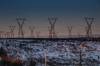 Manitoba Hydro’s power transmission lines lace the northern skies around Gillam and Fox Lake. (Phil Hossack / Winnipeg Free Press files)