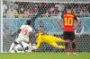 Nathan Denette / THE CANADIAN PRESS
                                Belgium goalkeeper Thibaut Courtois stops Canada’s Alphonso Davies’ penalty kick Wednesday. Courtois was the difference in the match, keeping Canada off the scoreboard in Belgium’s 1-0 victory.