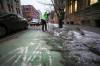 RUTH BONNEVILLE / WINNIPEG FREE PRESS Local - Clearing Bike lane Cyclist Hillary Rosentrete, and a few of her cyclist friends, shovel snow and ice off the bike lane along Arthur Street between McDermot/Notre Dame to make it safer for cyclists on Monday. Story: A group of cyclists who cleared a bike lane on Westminster Avenue last week is clearing ice and ruts from a lane on Arthur Street today, despite the city’s veiled warning of possible fines. A tweet from 311 asked them to review the streets bylaw, adding: “In general, residents shouldn’t work on, obstruct, or place items in the right of way without a permit.” The group says it is respectful and it just wants to be safe while cycling. Story by Chris Kitching Nov 28th, 2022