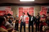 Prime Minster Justin Trudeau delivers remarks next to Charles Sousa at his campaign office, during a byelection campaign stop in Mississauga, Ont., on, Thursday, December 1, 2022. THE CANADIAN PRESS/ Tijana Martin