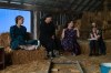 Actors Rooney Mara, left to right, Judith Ivey, Claire Foy and director Sarah Polley talk on the set of their film 
