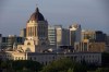 The Manitoba Legislature is shown in Winnipeg, Saturday, Aug. 30, 2014. Myrna Driedger, one of the longest-serving legislature members who has been speaker for the last several years, says she will not run for office again in the election slated for Oct. 3.THE CANADIAN PRESS/John Woods