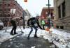 Local cyclists has taken it upon themselves to dig out and chip away at the icy ruts left along bike lanes. (Ruth Bonneville / Winnipeg Free Press files)