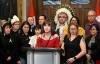 Cambria Harris, daughter of Morgan Harris, speaks during a news conference in the foyer of the House of Commons on, on Dec. 6. (Justin Tang / The Canadian Press files)