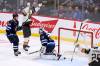 Mark Stone celebrates the goal by Jonathan Marchessault (not shown) during the third period on Tuesday. (Fred Greenslade / The Canadian Press)
