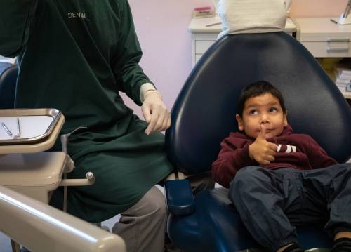 JESSICA LEE / WINNIPEG FREE PRESS FILES
                                Rayden Morin, 3, has his first dental checkup in October in Pukatawagan.