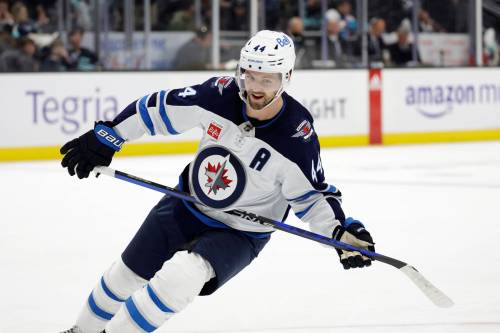 Defenceman Josh Morrissey has already surpassed his previous best for points in a season with 42 heading into Tuesday night’s game against Calgary. (John Froschauer / The Associated Press files)