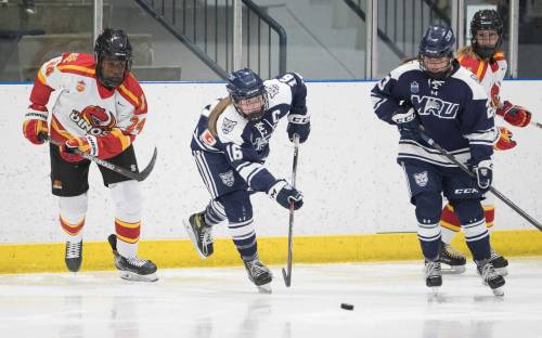 Adrian Shellard photo
                                While Tatum Amy (centre) continues her last season, she’ll also wrap up her degree in health and physical education with a major in physical literacy and a minor in sports and recreation management.