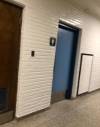 The door to the women&rsquo;s washroom at St. James Collegiate was reinstalled Friday morning after it was removed in an effort to curb a spike in indoor vaping. (INSTAGRAM)