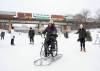JESSICA LEE / WINNIPEG FREE PRESS
AV Kitching stepped out of her comfort zone, taking to the Nestaweya River Trail to try her hand at ice-biking.