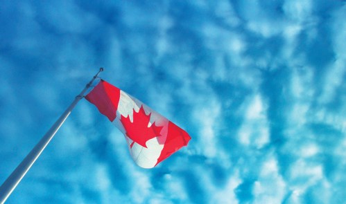 Marc Gallant / Winnipeg Free Press. Local- FILE STOCK PHOTO. Canadian flag against blue cloudy sky. 070323.