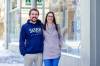 MIKAELA MACKENZIE / WINNIPEG FREE PRESS Jessie and Shane Halliburton, co-owners of The Sobr Market, pose for a photo in their new store in the Exchange District in Winnipeg on Thursday, Feb. 2, 2023. For Gabby story. Winnipeg Free Press 2023.