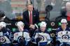 Winnipeg Jets coach Rick Bowness watches from the bench during the first period of the team&rsquo;s NHL hockey game against the Boston Bruins, Thursday, Dec. 22, 2022, in Boston. (AP Photo/Mary Schwalm)