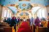 A prayer service at St. Mary the Protectress Ukrainian Orthodox Cathedral in Winnipeg commemorating the one-year anniversary of war in Ukraine on Saturday. (Mikaela Mackenzie / Winnipeg Free Press)