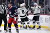 FRED GREENSLADE / THE CANADIAN PRESS
                                Kings&rsquo; Captain Anze Kopitar (right) celebrates one of his four goals against the Jets Tuesday night at Canada Life Centre.