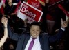 Candidate Han Dong celebrates with supporters while taking part in a rally in Toronto on Thursday, May 22, 2014. A Toronto member of Parliament is denying a report that alleges China him win his seat in the last federal election.THE CANADIAN PRESS/Nathan Denette