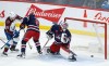 Winnipeg Jets goaltender Connor Hellebuyck (37) looks back as Colorado Avalanche's J.T. CompherÕs (37) shot goes in during first period NHL action in Winnipeg, Friday, February 24, 2023. THE CANADIAN PRESS/John Woods