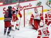Winnipeg Jets&rsquo; Mark Scheifele (55) celebrates his goal against Detroit Red Wings goaltender Magnus Hellberg (45) during the first period. (The Canadian Press / John Woods)