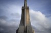 The sword of the Royal House of Avis on a stylised cross decorates the 56-meter high Monument to the Discoveries by the Tagus river in Lisbon, Thursday, March 30, 2023. The sword and cross on the monument symbolized the growth of the Portuguese empire and faith. This Thursday, the Vatican formally repudiated the 
