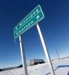 A road sign is seen near Emerson, Man. Thursday, February 9, 2016. Refugees have been crossing into Canada at Emerson and authorities had a town hall meeting in Emerson to discuss their options. THE CANADIAN PRESS/John Woods