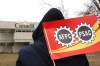 PSAC workers and supporters picket outside the Canada Revenue Agency office in Sudbury, Ont. on Wednesday, April 19, 2023. More than 155,000 federal public servants are on strike after the federal government and the Public Service Alliance of Canada (PSAC) failed to reach a deal before a Tuesday evening deadline.&nbsp;Some 39,000 Canada Revenue Agency employees went on strike as of Wednesday as part of the wider PSAC labour action. THE CANADIAN PRESS/Gino Donato