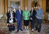 King Charles III receives, Roseanne Archibald, left, National Chief, Assembly of First Nations, Mary Simon, Governor General of Canada, Cassidy Caron, second right, President, National Métis Council and Natan Obed, right, President of Inuit Tapiriit Kanatami, during an audience at Buckingham Palace, London, Thursday May 4, 2023. (Gareth Fuller/Pool Photo via AP)