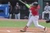 Cleveland Guardians' Jose Ramirez hits an RBI-single off Minnesota Twins starting pitcher Joe Ryan during the first inning of a baseball game in Cleveland, Sunday, May 7, 2023. (AP Photo/Phil Long)