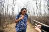 MIKAELA MACKENZIE / WINNIPEG FREE PRESS
                                AV Kitching braves her fears and accepts Cara Lizotte&rsquo;s 
invitation to touch a snake.