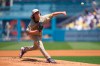San Diego Padres starting pitching Ryan Weathers throws against the Los Angeles Dodgers during the second inning of a baseball game Sunday, May 14, 2023, in Los Angeles. (AP Photo/Allison Dinner)