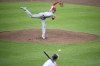 Los Angeles Angels starting pitcher Shohei Ohtani, top, throws during the second inning of a baseball game against the Baltimore Orioles, Monday, May 15, 2023, in Baltimore. (AP Photo/Nick Wass)