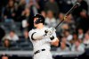 New York Yankees' Aaron Judge watches his home run during the ninth inning of the team's baseball game against the Baltimore Orioles on Tuesday, May 23, 2023, in New York. (AP Photo/Frank Franklin II)