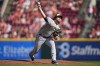 Milwaukee Brewers starting pitcher Corbin Burnes throws to a Cincinnati Reds batter during the third inning of a baseball game in Cincinnati, Friday, June 2, 2023. (AP Photo/Jeff Dean)