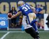 John Woods / THE CANADIAN PRESS
                                Winnipeg&rsquo;s Evan Holm knocks down the pass intended for Ticats receiver Tim White Friday night at IG Field.