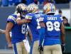 THE CANADIAN PRESS/John Woods
                                Winnipeg Blue Bombers quarterback Zach Collaros (8) and Nic Demski (10) celebrate Demski&rsquo;s touchdown against the Hamilton Tiger-Cats during first half CFL action in Winnipeg Friday.