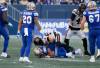 John Woods / THE CANADIAN PRESS
                                Blue Bombers quarterback Zach Collaros gets sacked by B.C. Lions&rsquo; Mathieu Betts during the first half in Winnipeg Thursday.